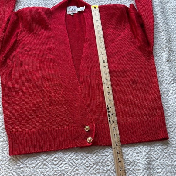 Fia Italia Elegant Red Women's Cardigan Sweater Size M - Picture 11 of 11